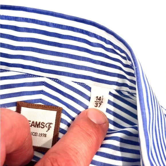 BEAMS F men’s  Striped Shirt cotton MADE IN JAPAN - Picture 6 of 9